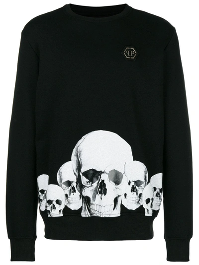 Shop Philipp Plein Skull Print Sweatshirt In Black