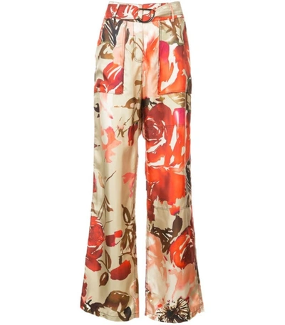 Shop By. Bonnie Young Multicolor High Rise Rose Print Trousers