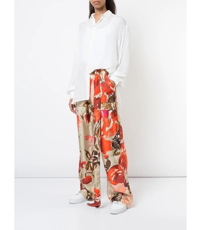 Shop By. Bonnie Young Multicolor High Rise Rose Print Trousers