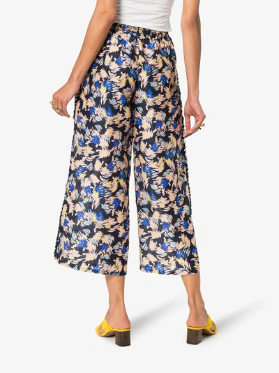 Shop A Peace Treaty Yuna Print Silk Linen-blend Cropped Trousers In Multicolour