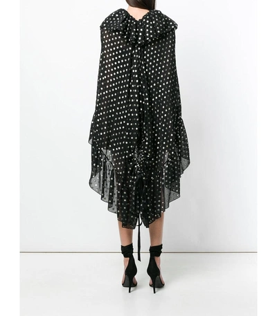 Shop Saint Laurent Black Ruffled Polka Dot Cape