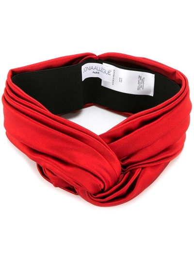 Shop Donia Allegue Knot Front Turban Headband - Red