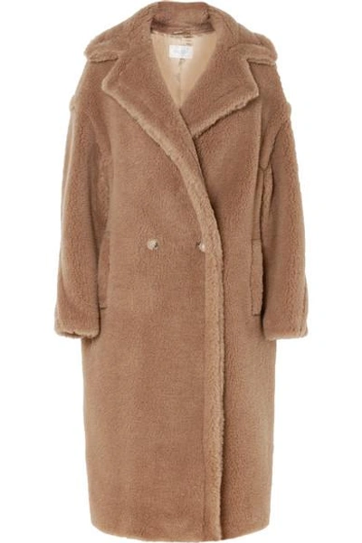 Shop Max Mara Teddy Bear Camel Hair And Silk-blend Coat In Beige