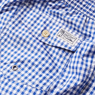 Shop Polo Ralph Lauren Gingham Traveller Swim Short In Blue