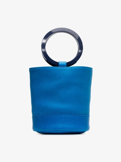 Shop Simon Miller Blue Bonsai 20 Leather Bucket Bag