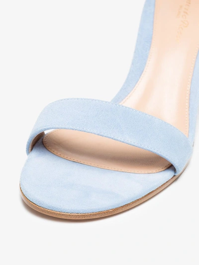 Shop Gianvito Rossi Blue Portofino 60 Suede Sandals