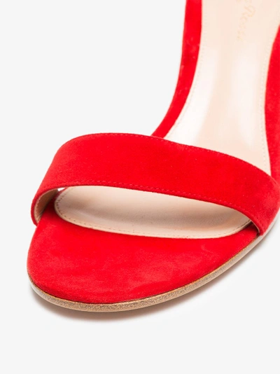 Shop Gianvito Rossi Red Portofino 60 Suede Sandals