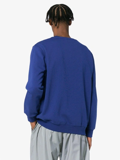 Shop 032c Blue Cotton Embroidered Sweatshirt