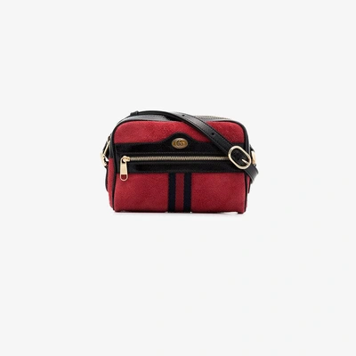 Shop Gucci Red Ophidia Suede Mini Bag