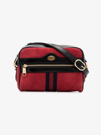 Shop Gucci Red Ophidia Suede Mini Bag