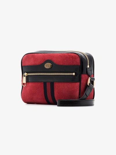 Shop Gucci Red Ophidia Suede Mini Bag