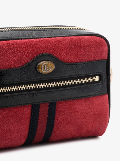 Shop Gucci Red Ophidia Suede Mini Bag