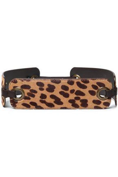 Shop Lanvin Woman Leopard-print Calf Hair And Leather Belt Animal Print