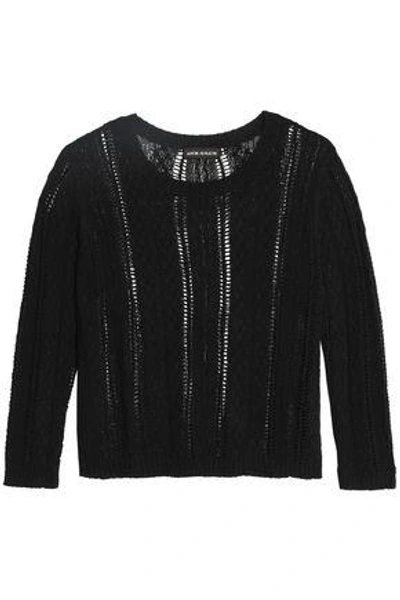 Shop Antik Batik Pointelle-knit Sweater In Black