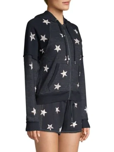Shop Splendid Liberty Star Zip-up Jacket In Navy