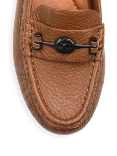 Shop Coach Textured Leather Drivers In Marine