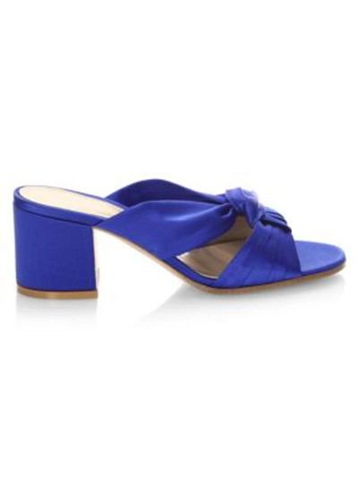 Shop Gianvito Rossi Twisted Knot Slides In Blue