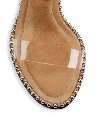 Shop Alexander Wang Nova Studded Pvc & Suede Slingback Sandals In Clay