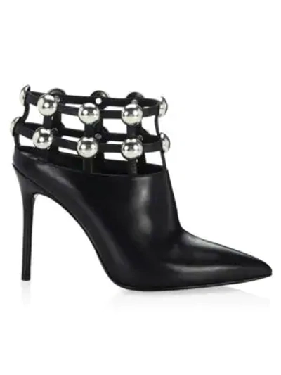 Shop Alexander Wang Tina Cage Leather Ankle Boots In Black