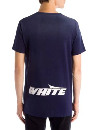 Shop Off-white Wing Off Short-sleeve Cotton Slim Tee In Blue
