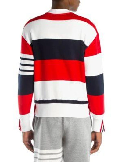 Shop Thom Browne Colorblock Stripe Drop Shoulder Sweater In Multi