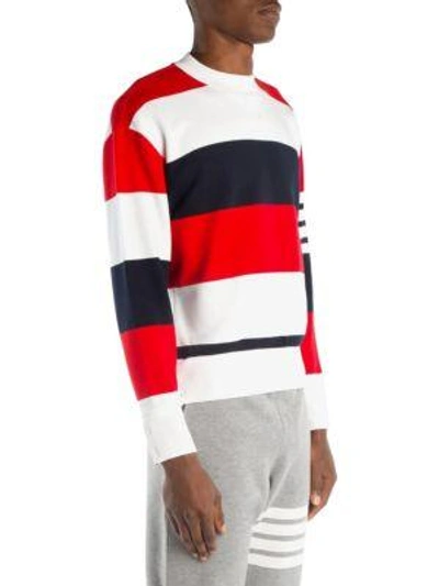 Shop Thom Browne Colorblock Stripe Drop Shoulder Sweater In Multi