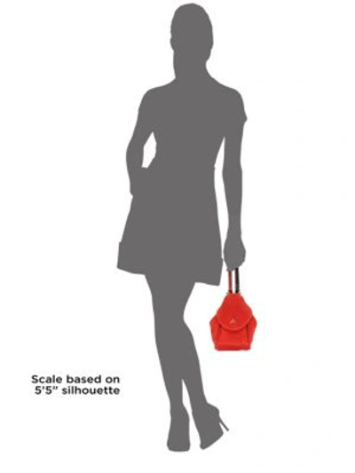 Shop Manu Atelier Micro Fernweh Suede Bucket Bag In Red