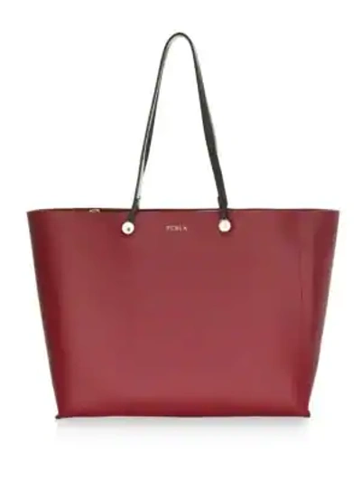 Shop Furla Leather Tote Bag In Red