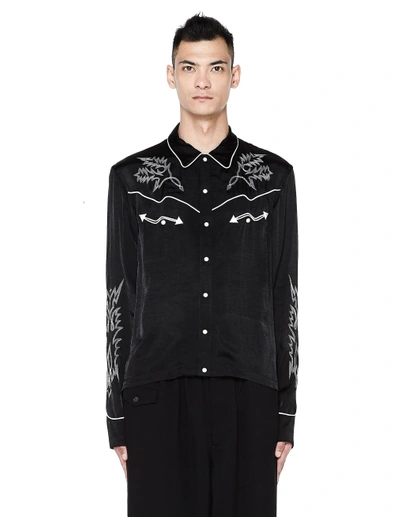 Shop The Soloist Black Embroidered Shirt In White