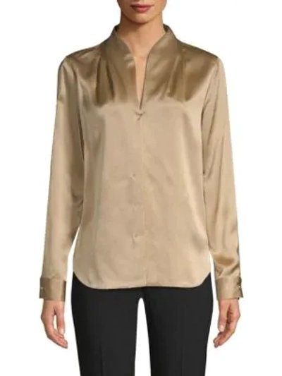 Shop Elie Tahari Diya Silk Blouse In Barn Door