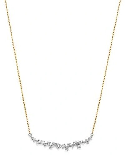 Shop Adina Reyter Sterling Silver & 14k Yellow Gold Scattered Diamond Curve Necklace, 15 In White/gold