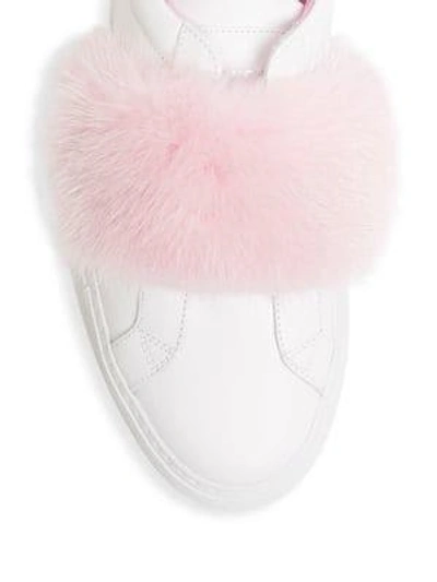 Shop Givenchy Urban Knot Mink Band Slip-on Sneakers In White Pink