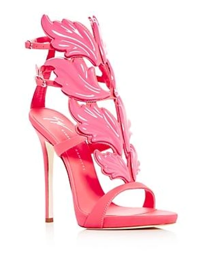 Shop Giuseppe Zanotti Women's Cruel Coline Leather Wing Embellished High-heel Sandals In Rosa