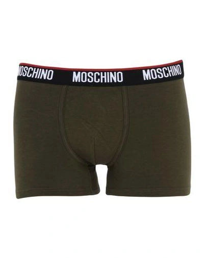 Shop Moschino Boxers In Military Green
