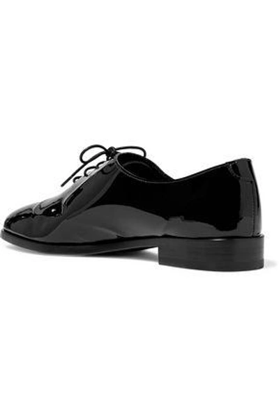 Shop Giorgio Armani Woman Patent-leather Brogues Black