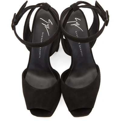 Shop Giuseppe Zanotti Black Suede Lavinia Platform Sandals