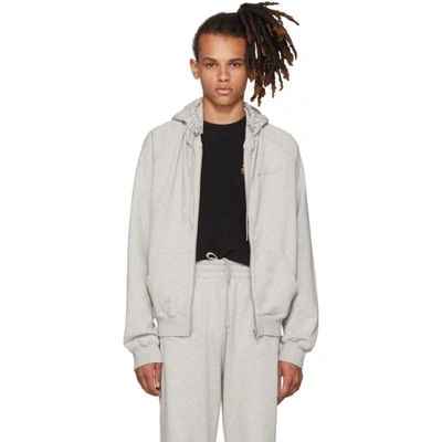 VETEMENTS VETEMENTS GREY FREE-HUGS.COM NORMAL FITTED ZIP HOODIE 