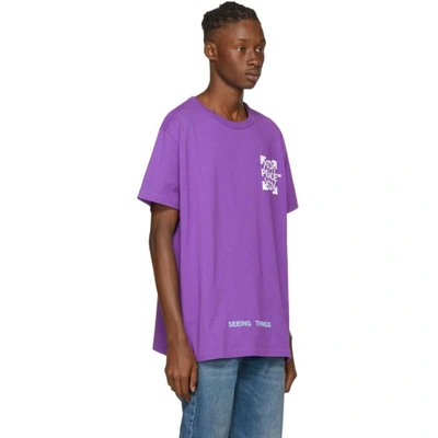 Shop Off-white Purple Peace Globe T-shirt In 2901 Violet White