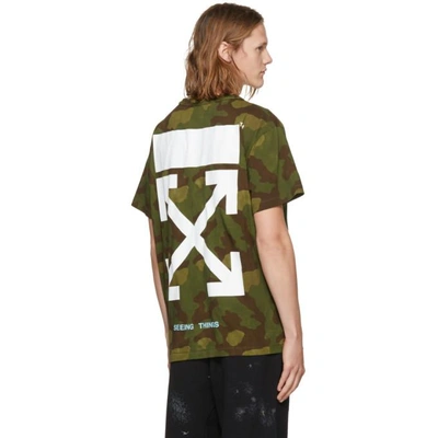 Shop Off-white Green Camo T-shirt In 9901 All Over  White