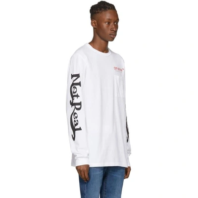 Shop Off-white White Long Sleeve Not Real T-shirt In 0110 White  Black