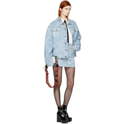 Shop Marc Jacobs Indigo Embellished Denim Miniskirt
