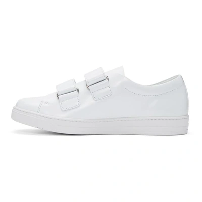 Shop Prada White Two Strap Sneakers