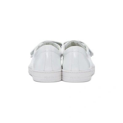 Shop Prada White Two Strap Sneakers