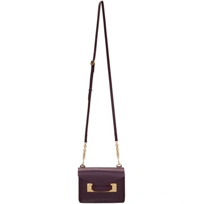 Shop Sophie Hulme Burgundy Nano Milner Crossbody Bag In Aubergine