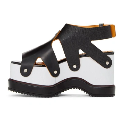 Shop Proenza Schouler Black & White Flatform Sandals