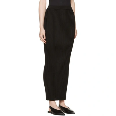 Shop Rosetta Getty Black Ribbed Long Skirt