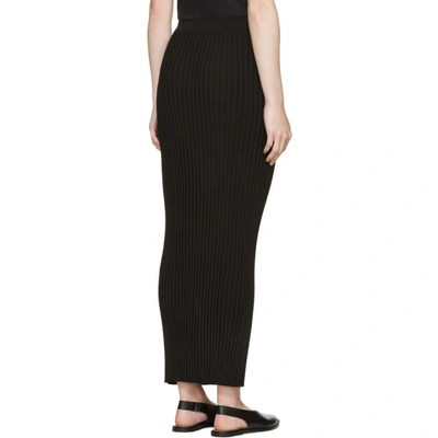 Shop Rosetta Getty Black Ribbed Long Skirt