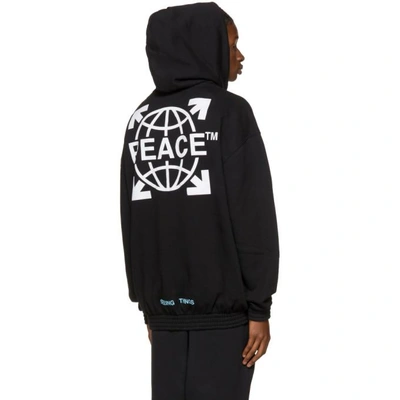 Shop Off-white Ssense Exclusive Black Overized Globe Hoodie