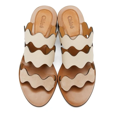 Shop Chloé Ivory & Beige Lauren Heeled Sandals