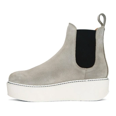 Shop Flamingos Ssense Exclusive Grey Suede Gibus Platform Boots In 2747 Grey/off White